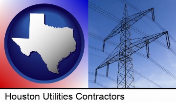 electrical utility transmission towers in Houston, TX