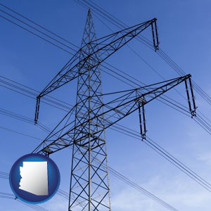electrical utility transmission towers - with Arizona icon