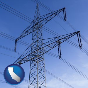 electrical utility transmission towers - with California icon