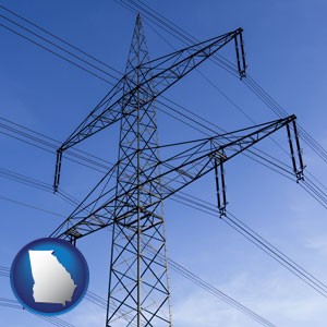 electrical utility transmission towers - with Georgia icon