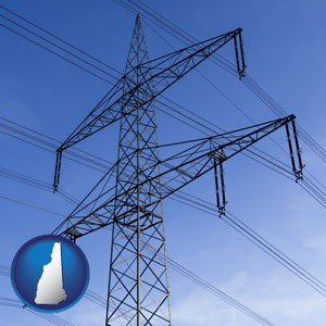 electrical utility transmission towers - with New Hampshire icon