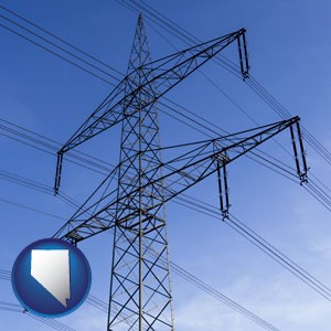 electrical utility transmission towers - with Nevada icon
