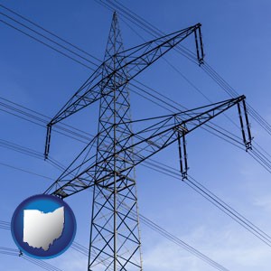 electrical utility transmission towers - with Ohio icon