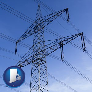 electrical utility transmission towers - with Rhode Island icon