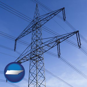 electrical utility transmission towers - with Tennessee icon