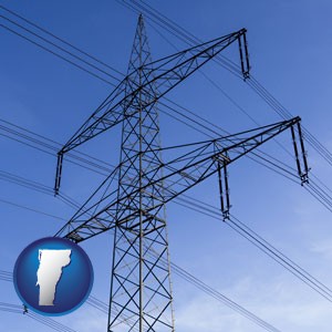 electrical utility transmission towers - with Vermont icon